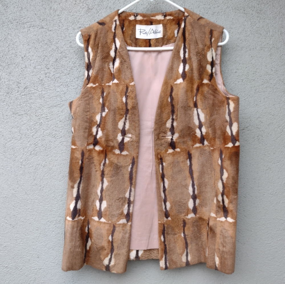 Vintage Roos Atkins Faux Fur Vest Women's Medium